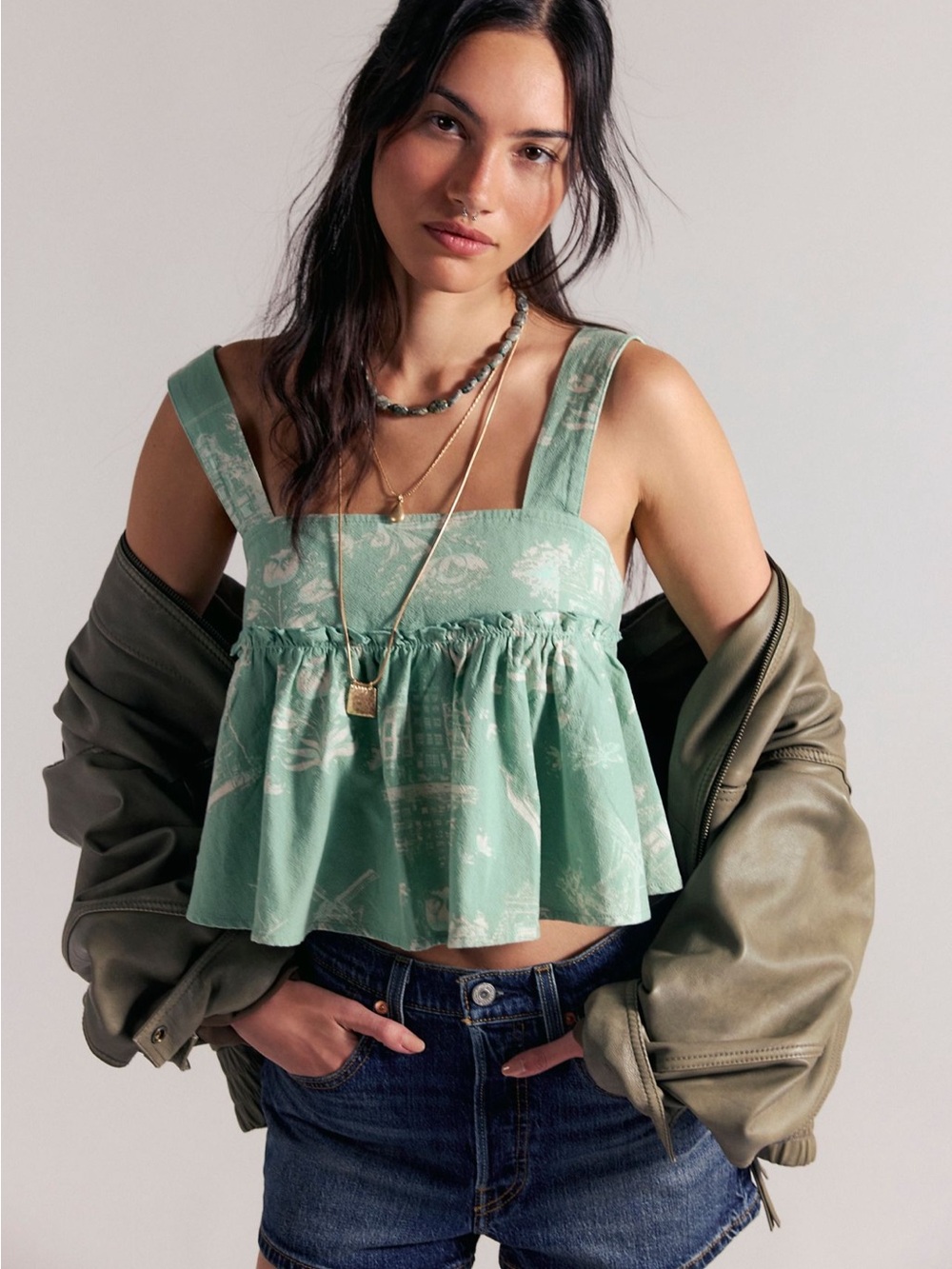 NWT Free People Romy Babydoll Blouse